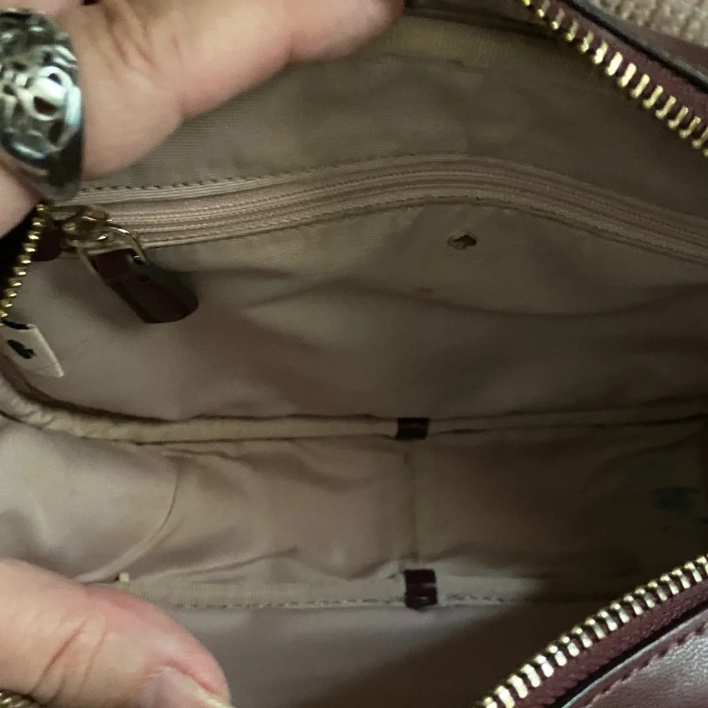 Kate Spade Burgundy and Tan Crossbody Bag - Picture 6 of 9